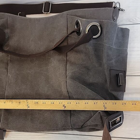 Canvas tote bag large capacity - solid grey oversized - Picture 10 of 11